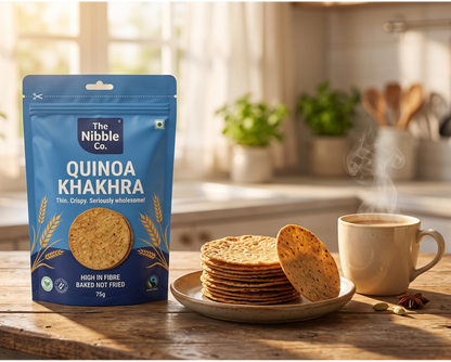 The Nibble Co. Quinoa Khakhra - Healthy & Crispy Snack (Pack of 1)