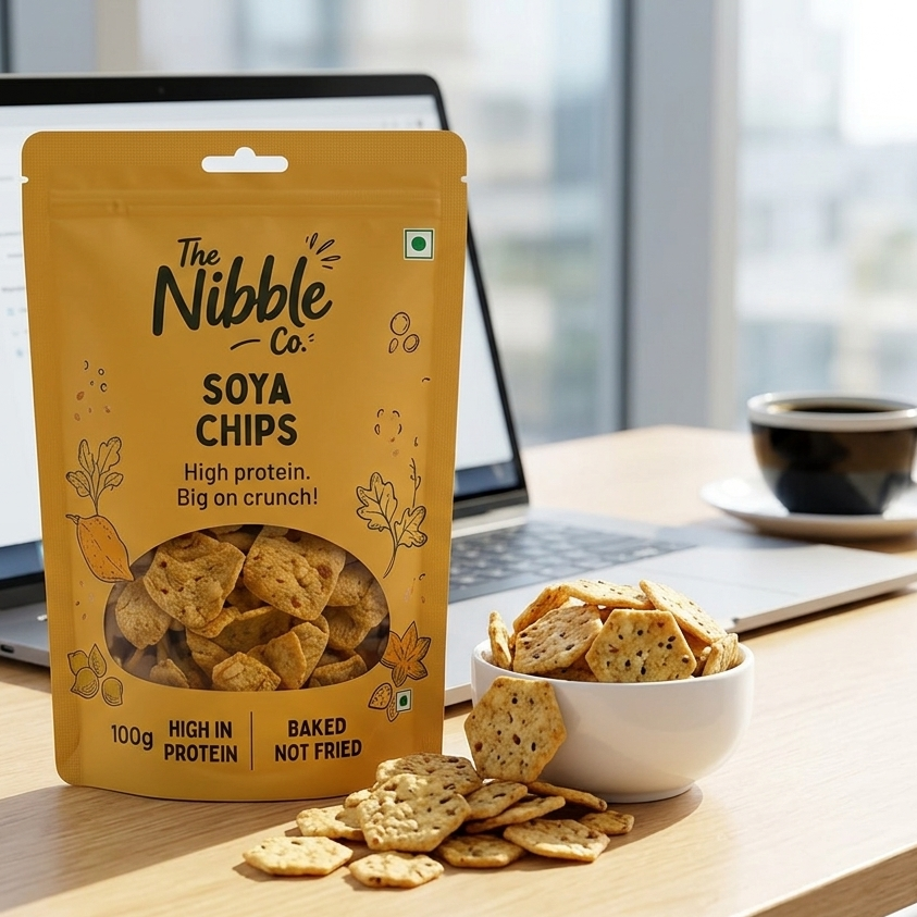 The Nibble Co. Soya Chips - High Protein & Baked